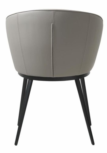 UNIQUE FURNITURE Gain Matstol, med Armst�d - Taupe Konstl�der och Svart Metall