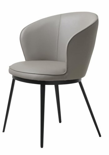 UNIQUE FURNITURE Gain Matstol, med Armst�d - Taupe Konstl�der och Svart Metall