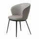 UNIQUE FURNITURE Gain Matstol, med Armst�d - Taupe Konstl�der och Svart Metall