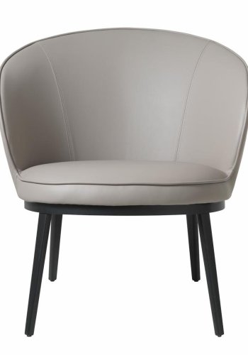 UNIQUE FURNITURE Gain F�t�lj - Taupe Konstl�der och Svart Metall
