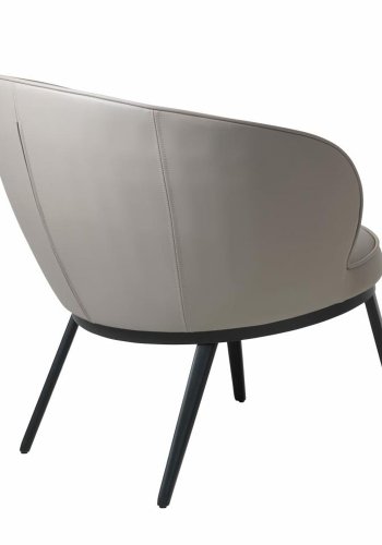 UNIQUE FURNITURE Gain F�t�lj - Taupe Konstl�der och Svart Metall