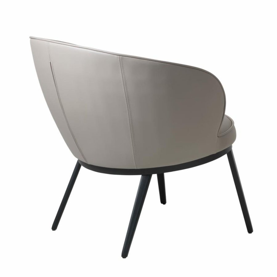 UNIQUE FURNITURE Gain F�t�lj - Taupe Konstl�der och Svart Metall