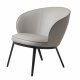 UNIQUE FURNITURE Gain F�t�lj - Taupe Konstl�der och Svart Metall