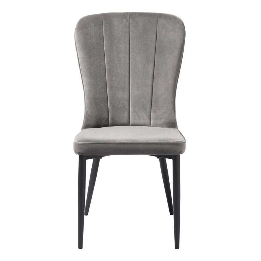 Crest spisebordsstol - gr fljl og sort metal