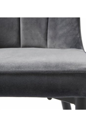 Crest spisebordsstol - gr fljl og sort metal