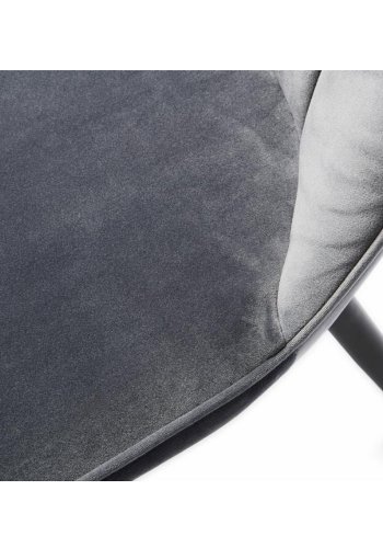 Crest spisebordsstol - gr fljl og sort metal