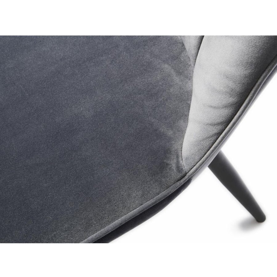 Crest spisebordsstol - gr fljl og sort metal