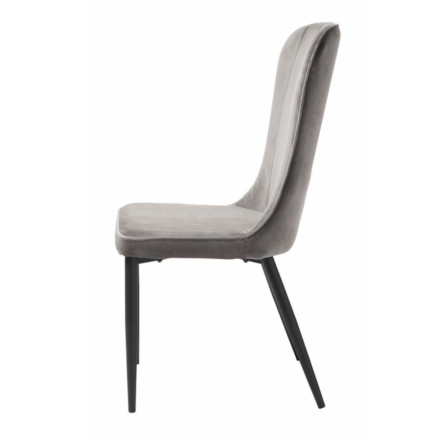 Crest spisebordsstol - gr fljl og sort metal