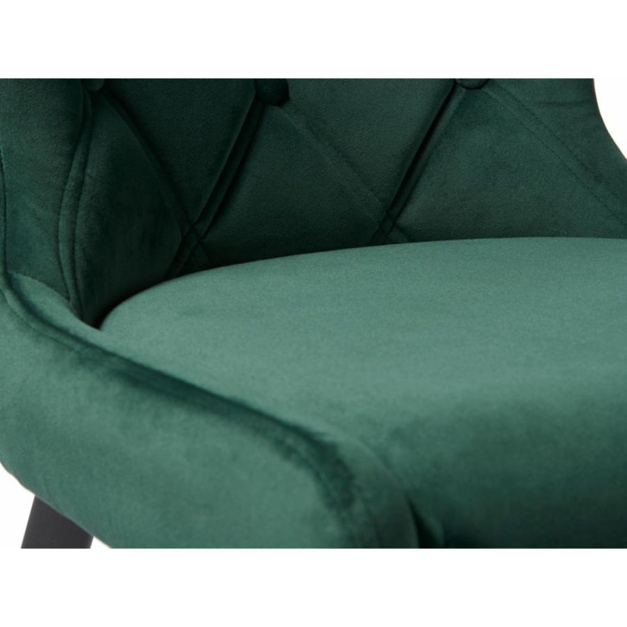 Elite spisestuestol - grnn flyel og sort metall