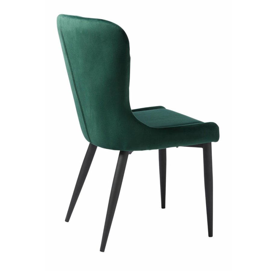 Elite spisestuestol - grnn flyel og sort metall