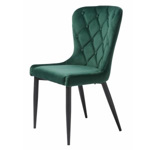 Elite spisebordsstol - grn fljl og sort metal