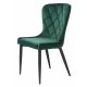 Elite spisestuestol - grnn flyel og sort metall