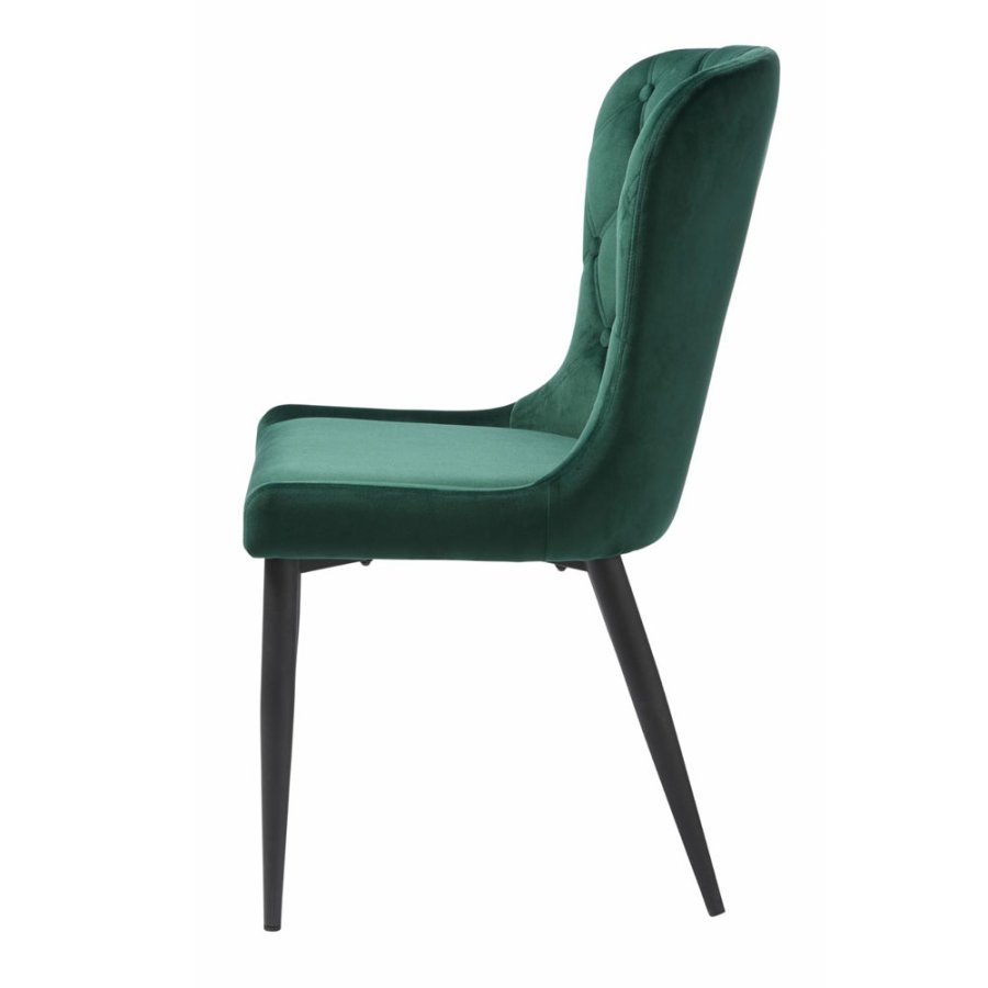 Elite spisestuestol - grnn flyel og sort metall