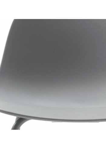 Aurora Thekenstuhl mit Rückenlehne und Fußstütze - graues Polypropylen und graues Metall