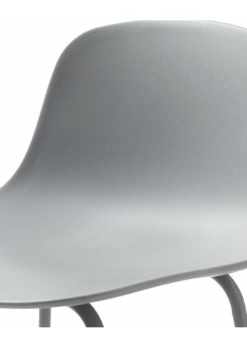 Aurora Thekenstuhl mit Rückenlehne und Fußstütze - graues Polypropylen und graues Metall