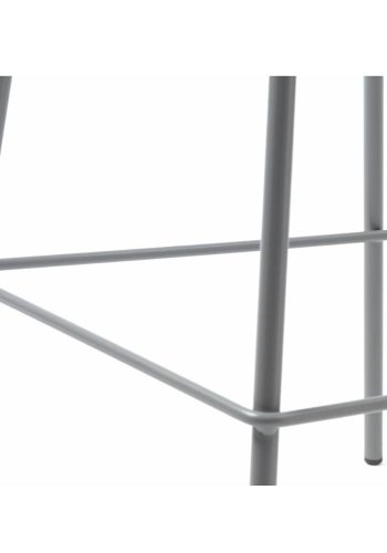 Aurora Thekenstuhl mit Rückenlehne und Fußstütze - graues Polypropylen und graues Metall