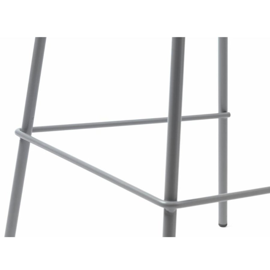 Aurora Thekenstuhl mit Rückenlehne und Fußstütze - graues Polypropylen und graues Metall