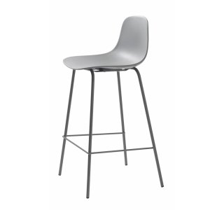 UNIKA MÖBLER Whitby bänkstol, med ryggstöd och fotstöd - gr polypropen och gr metall