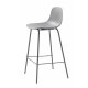 Aurora Thekenstuhl mit Rückenlehne und Fußstütze - graues Polypropylen und graues Metall