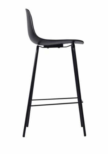 Aurora Thekenstuhl, mit Rckenlehne und Fusttze  schwarzes Polypropylen und schwarzes Metall