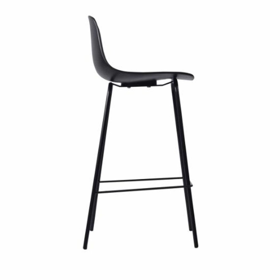 Aurora Thekenstuhl, mit Rckenlehne und Fusttze  schwarzes Polypropylen und schwarzes Metall