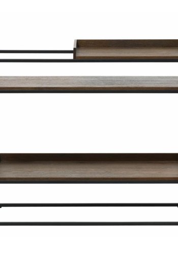 Echelon konsollbord, m. 3 hyller - rkt eikefiner/eik og sort metall (90x38)