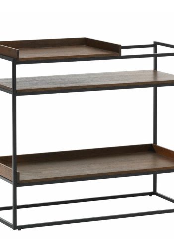 Echelon konsollbord, m. 3 hyller - rkt eikefiner/eik og sort metall (90x38)