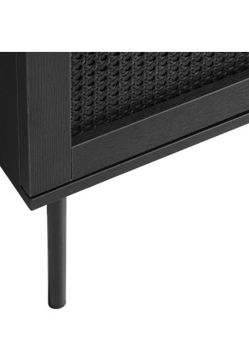 Exquisite sknk, m. 3 lger - sort polyrattan og sort melamin