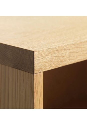 Harmony skab, m. 2 lger - glas, natur eg og sort metal (H:138,6)