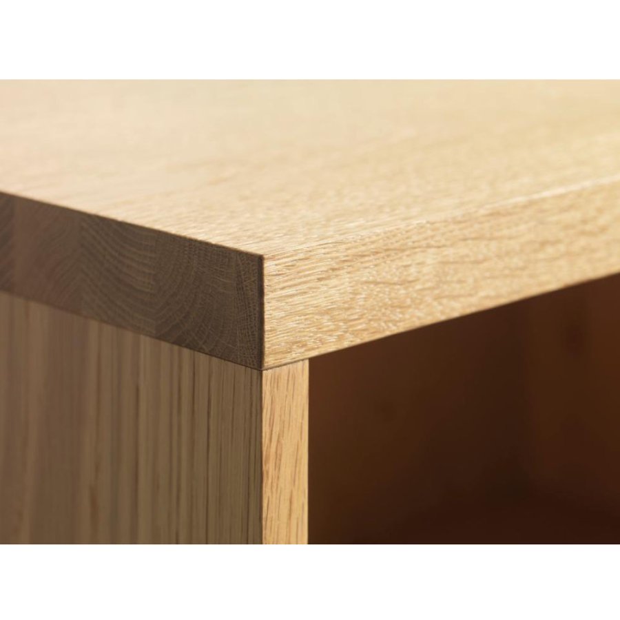 Harmony skab, m. 2 lger - glas, natur eg og sort metal (H:138,6)