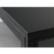 Plysj TV-bord, m. 3 drer - glass og svart metall (132x40,3)
