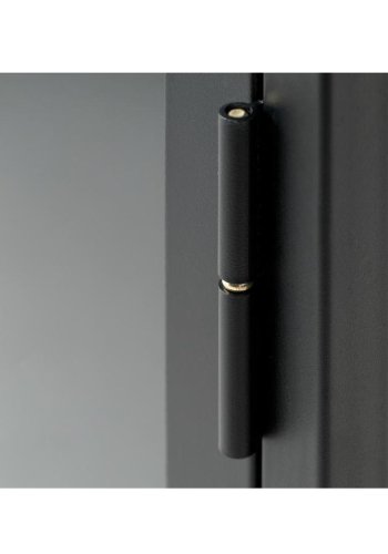 Plysj TV-bord, m. 3 drer - glass og svart metall (132x40,3)