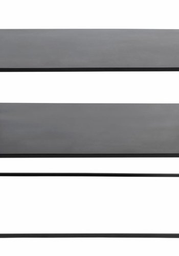 Opulence salongbord, m. hylle - svart metall (65x65)