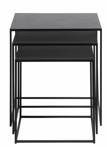 Opulence sidebord ? svart metall (sett med 3)