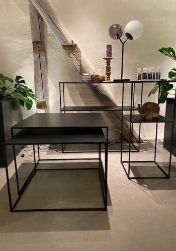 Opulence sidebord ? svart metall (sett med 2)