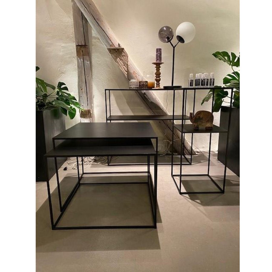 Opulence sidebord ? svart metall (sett med 2)