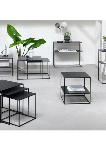 Opulence sidebord ? svart metall (sett med 2)