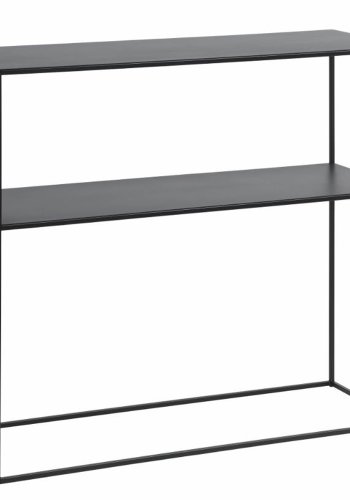 Opulence konsollbord, m. hylle - svart metall (90x35)