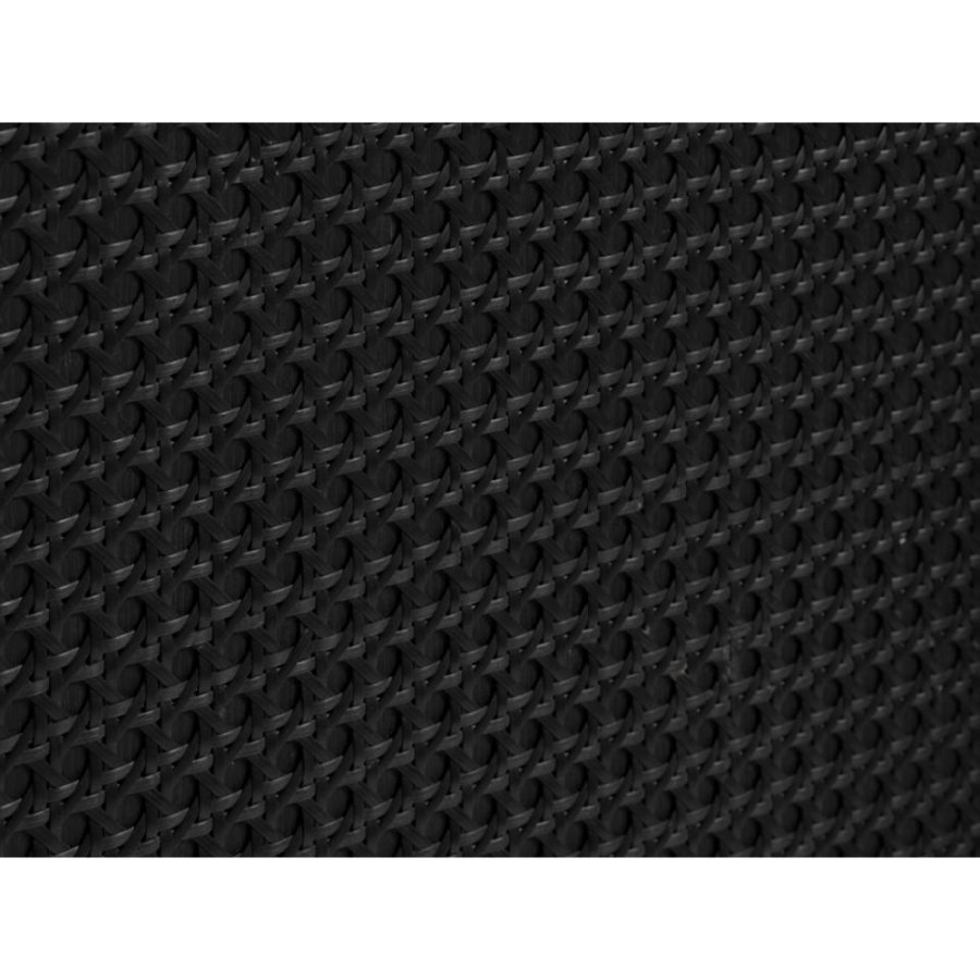 Exquisite Kommode mit 3 Schubladen – schwarzes Polyrattan und schwarzes Melamin