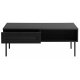 Exquisite sofabord, m. 1 rom og 1 skuff - svart polyrattan og melamin (60x110)