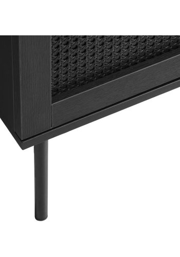 Exquisite sofabord, m. 1 rom og 1 skuff - svart polyrattan og melamin (60x110)