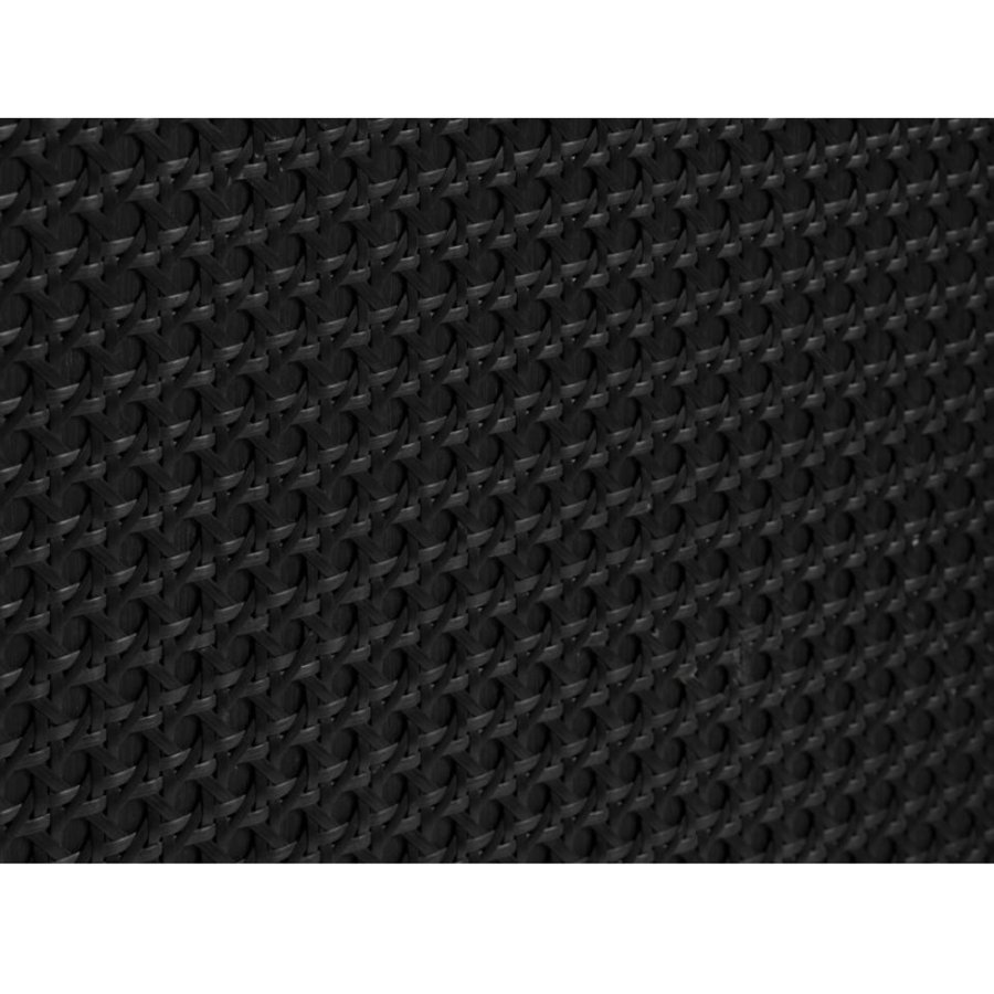 Exquisiter Beistelltisch, m. 1 Schublade - schwarzes Polyrattan und schwarzes Melamin (45x45)