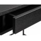 Exquisiter Schreibtisch mit 1 Fach und 1 Schublade – schwarzes Melamin und schwarzes Metall (120 x 60)