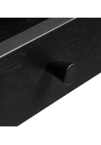 Exquisiter Schreibtisch mit 1 Fach und 1 Schublade – schwarzes Melamin und schwarzes Metall (120 x 60)