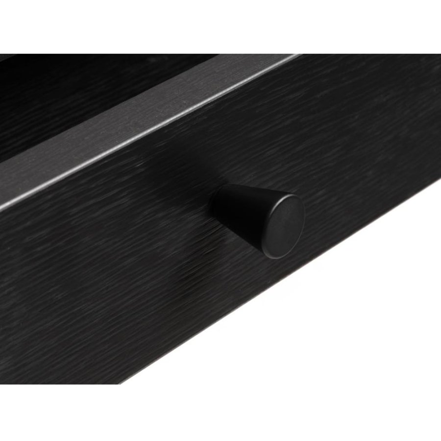 Exquisiter Schreibtisch mit 1 Fach und 1 Schublade – schwarzes Melamin und schwarzes Metall (120 x 60)