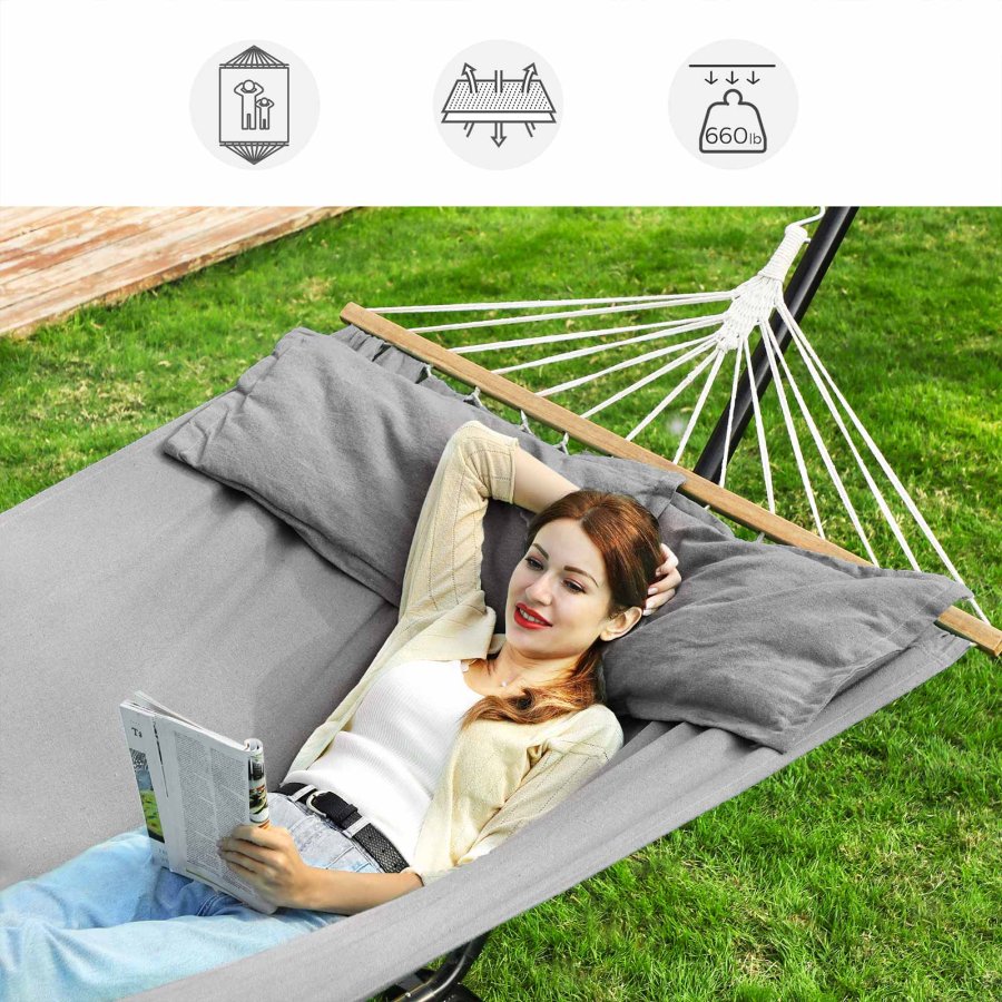 SONGMICS H�ngek�je, TC-stof, gr�, 210 x 150 cm