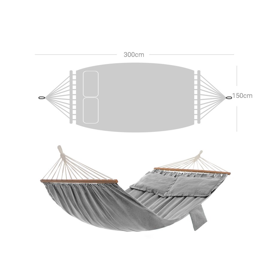 SONGMICS H�ngek�je, TC-stof, gr�, 210 x 150 cm
