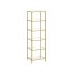 VASAGLE Bogreol, 6-etagers bogreol, slank reol til sovev�relse, badev�relse, hjemmekontor, h�rdet glas, st�lramme, metallisk guld LGT500A01
