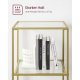 VASAGLE Bogreol, 6-etagers bogreol, slank reol til sovev�relse, badev�relse, hjemmekontor, h�rdet glas, st�lramme, metallisk guld LGT500A01