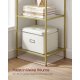 VASAGLE Bogreol, 6-etagers bogreol, slank reol til sovev�relse, badev�relse, hjemmekontor, h�rdet glas, st�lramme, metallisk guld LGT500A01